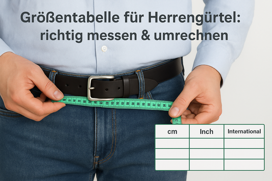 Größentabelle für Herrengürtel